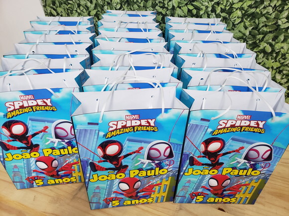 Spider e Amigos Espetaculares Sacola Personalizada 28x20x8cm