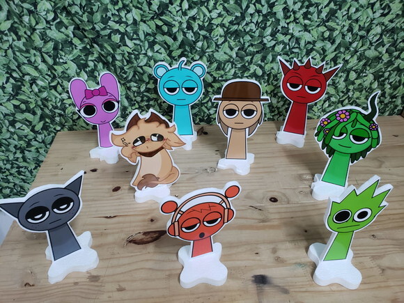 Sprunki Kit Displays de Mesa 9 Peças Pronta Entrega