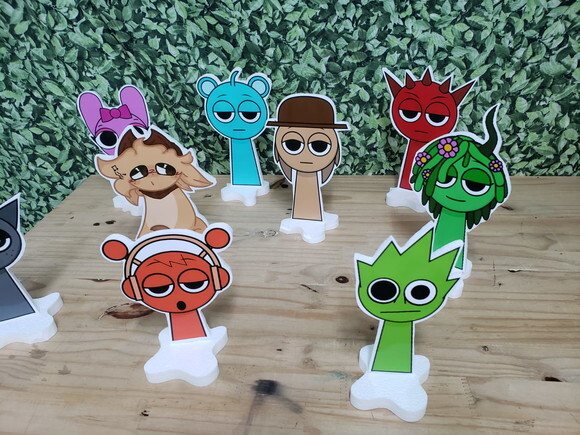 Sprunki Kit Displays de Mesa 9 Peças Pronta Entrega