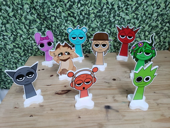 Sprunki Kit Displays de Mesa 9 Peças Pronta Entrega