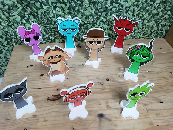 Sprunki Kit Displays de Mesa 9 Peças Pronta Entrega