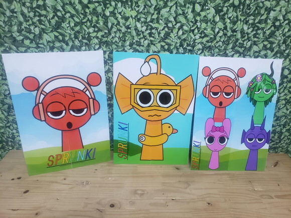Sprunki Kit Parede 3 Peças Pronta Entrega
