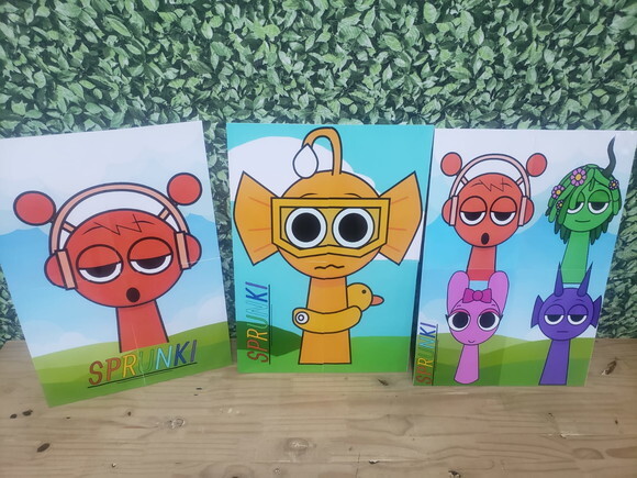 Sprunki Kit Parede 3 Peças Pronta Entrega