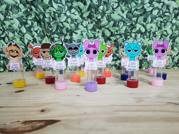 Sprunki Lembrancinhas Tubetes Persosnalizados Pronta Entrega