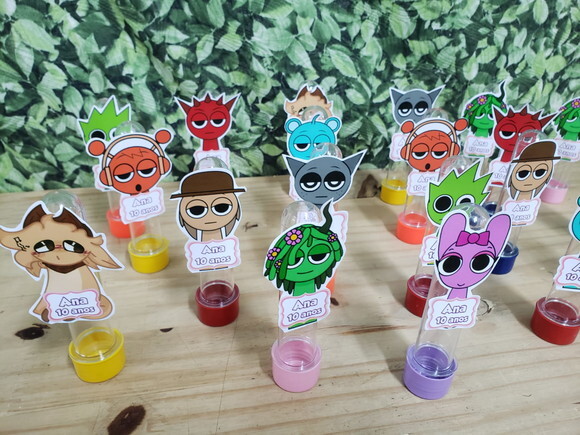 Sprunki Lembrancinhas Tubetes Persosnalizados Pronta Entrega