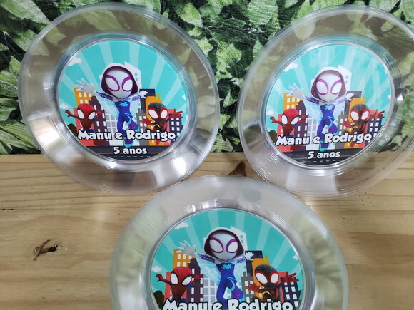 Spyder e Seus Amigos Prato Sobremesa Personalizado