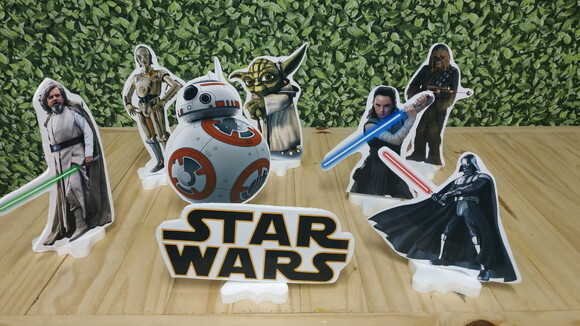 Star Wars Kit de Mesa Tipo Displays 8 Peças Pronta Entrega