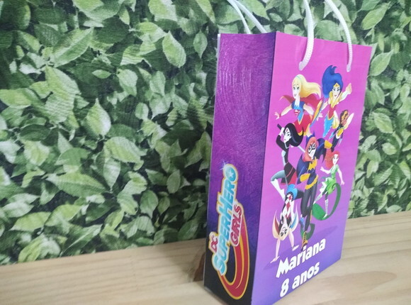 Super Hero Girls Sacola Personalizada Pronta Entrega