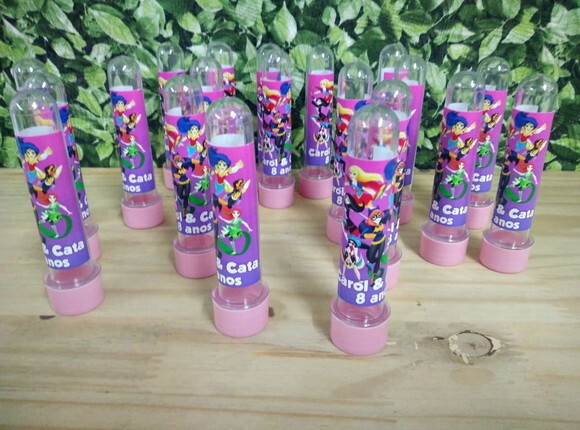 Super Hero Girls Tubetes Personalizados Pronta Entrega