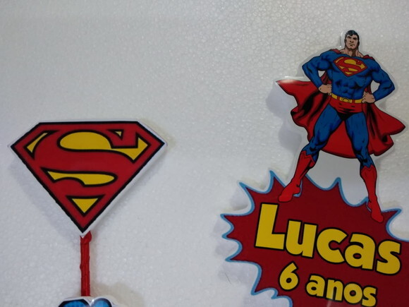 Super Man Topo de Bolo Personalizado