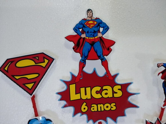 Super Man Topo de Bolo Personalizado