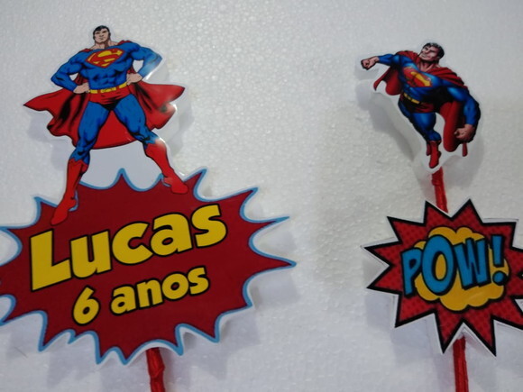 Super Man Topo de Bolo Personalizado