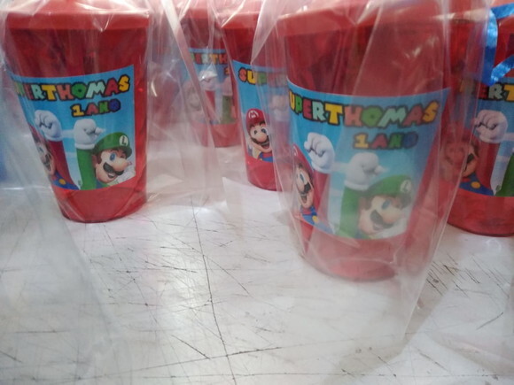 Super Mario Copos Canudo Personalizado Embalados