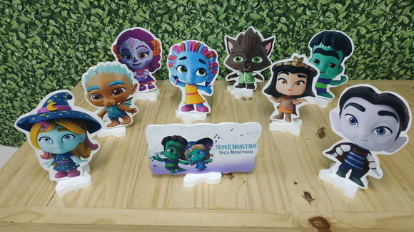 Super Monstros Kit de Mesa 9 Peças Pronta Entrega