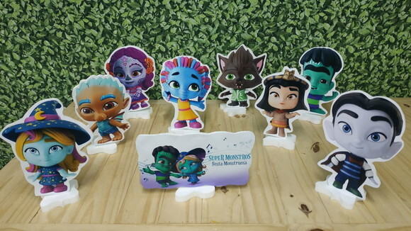 Super Monstros Kit de Mesa 9 Peças Pronta Entrega