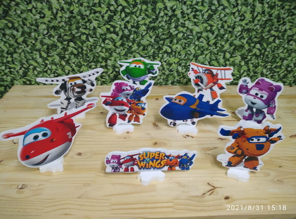 Super Wings Kit de Mesa Displays 9 Peças Pronta Entrega