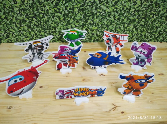 Super Wings Kit de Mesa Displays 9 Peças Pronta Entrega