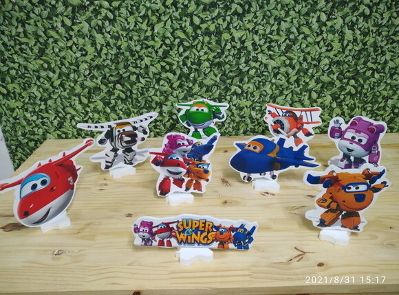 Super Wings Kit de Mesa Displays 9 Peças Pronta Entrega