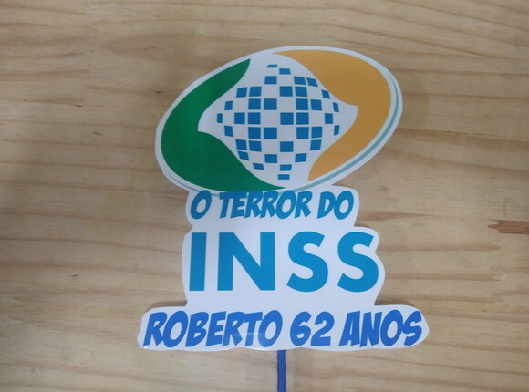 Terror do Inss Topo de Bolo Personalizado Pronta Entrega