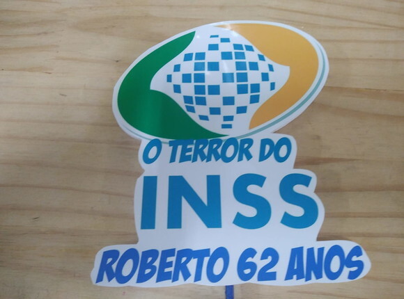 Terror do Inss Topo de Bolo Personalizado Pronta Entrega