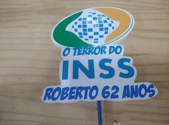 Terror do Inss Topo de Bolo Personalizado Pronta Entrega