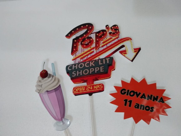 Topo Bolo Tema Riverdale 3 Peças