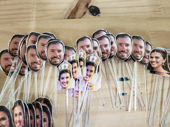 Topper para Docinhos Casamento Noivo e Noiva Pronta Entrega