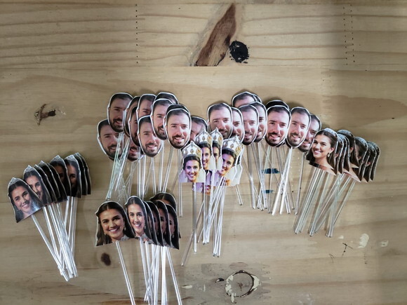 Topper para Docinhos Casamento Noivo e Noiva Pronta Entrega