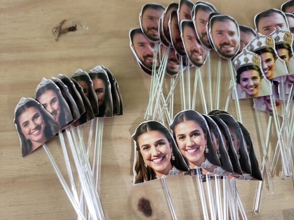 Topper para Docinhos Casamento Noivo e Noiva Pronta Entrega