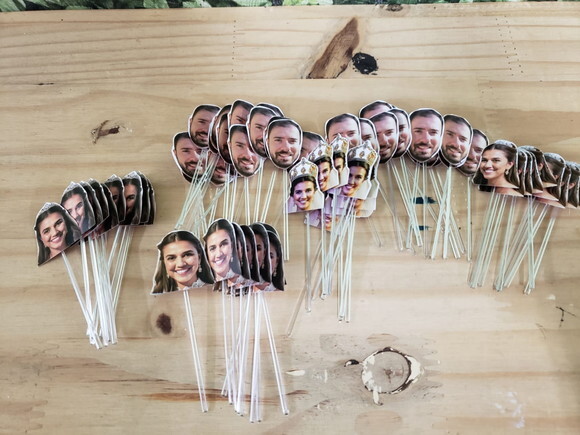 Topper para Docinhos Casamento Noivo e Noiva Pronta Entrega