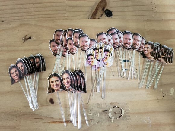 Topper para Docinhos Casamento Noivo e Noiva Pronta Entrega
