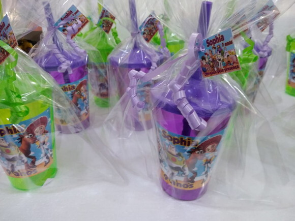 Toy Story Copo Canudo Embalados e Personalizados