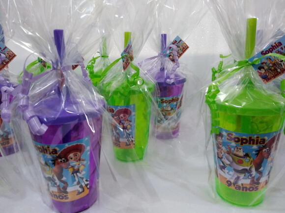 Toy Story Copo Canudo Embalados e Personalizados
