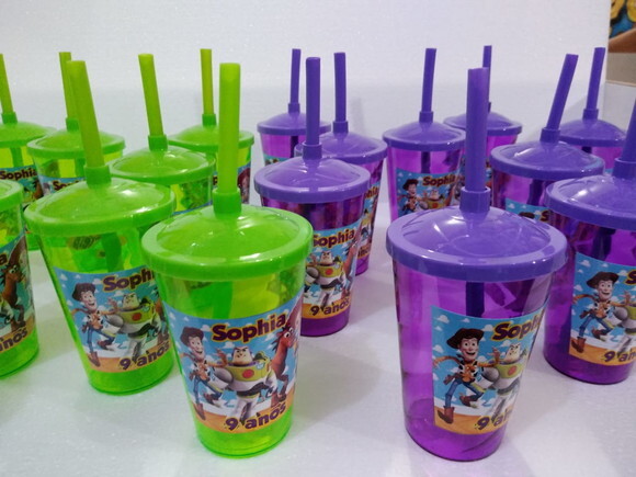 Toy Story Copo Canudo Personalizado Div Cores
