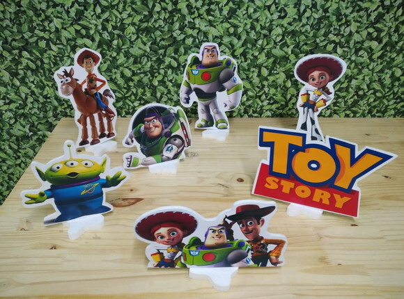 Toy Story Kit de Mesa Displays 7 Peças Pronta Entrega