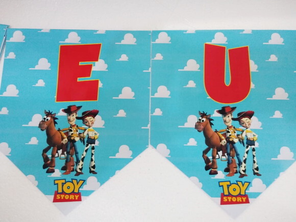 Toy Story Varal Parabens Mais Nome Personalizado