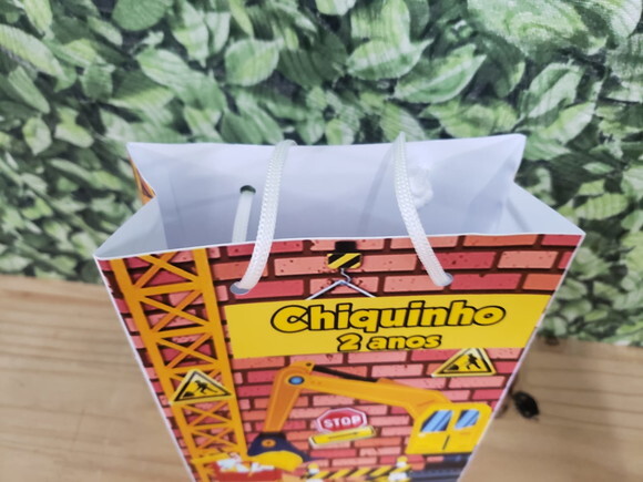 Transporte e Construção Sacola Personalizada Pronta Entrega