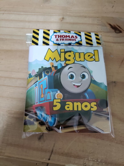 Trem Thomas Lembrancinha Caderninho Colorir Personalizado