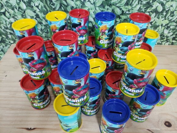 Trolls Cofrinhos Personalizados Pronta Entrega