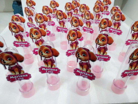 Tubetes Skye Patrulha Canina Pronta Entrega Personalizado
