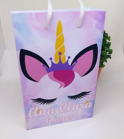 Unicórnio Sacola Personalizada Pronta Entrega