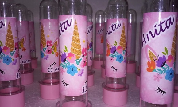 Unicornio Tubetes Personalizados Pronta Entrega