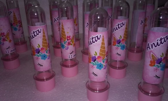Unicornio Tubetes Personalizados Pronta Entrega