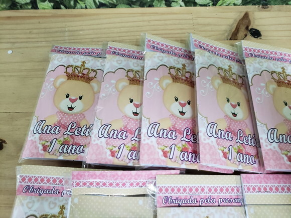 Ursinha Realeza Lembrancinha Caderninho Personalizado