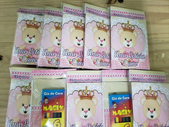 Ursinha Realeza Lembrancinha Caderninho Personalizado
