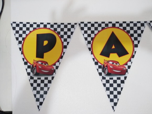Varal Carros Disney Parabens Mais Nome