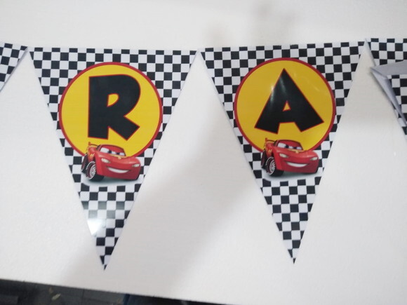 Varal Carros Disney Parabens Mais Nome