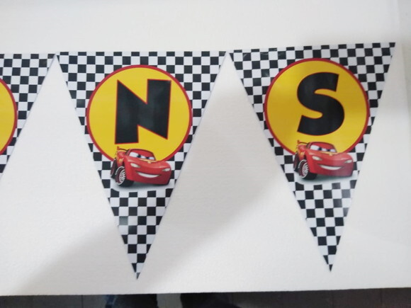 Varal Carros Disney Parabens Mais Nome