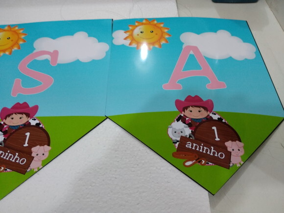 Varal Fazendinha Parabens Mais Nome Personalizado