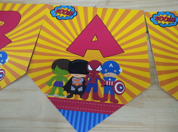 Varal Herois Baby Parabens + Nome Personalizado
